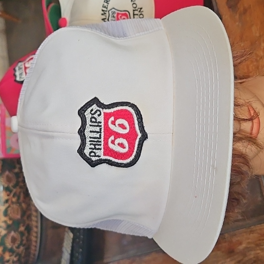 Vintage K-Products Hat Phillips 66 Original White Cotton Trucker Hat Snapback